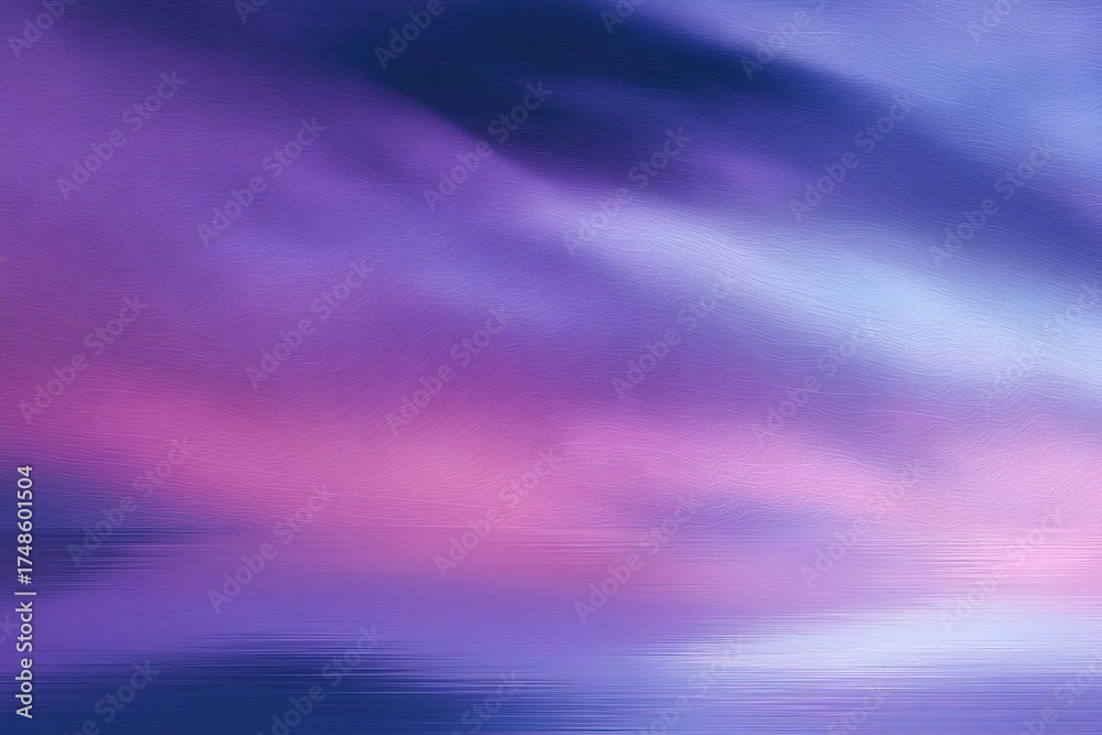 Fototapeta premium Vibrant purple and pink sky at sunset creating a tranquil atmosphere over calm water