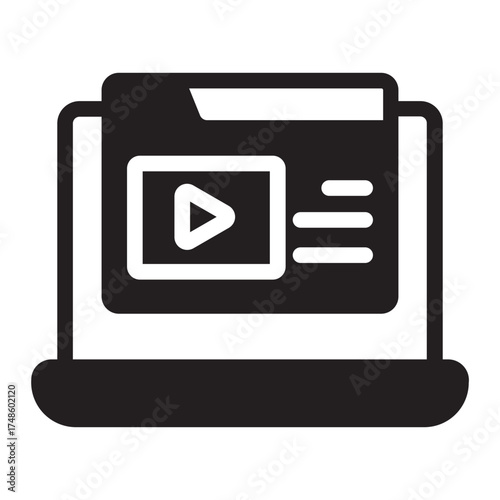 online training glyph icon