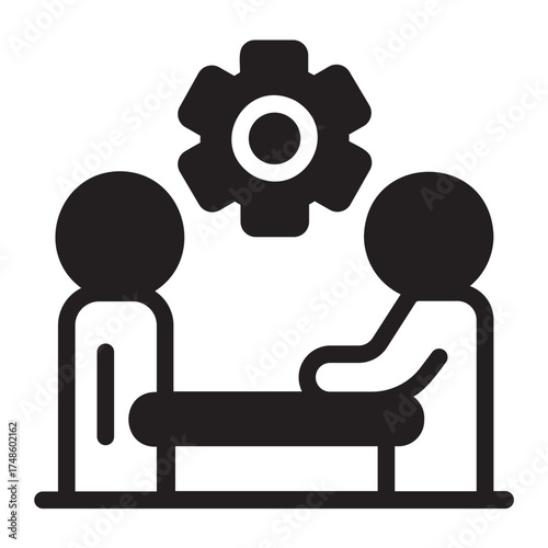 teamwork glyph icon