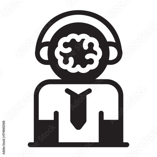audio guide glyph icon