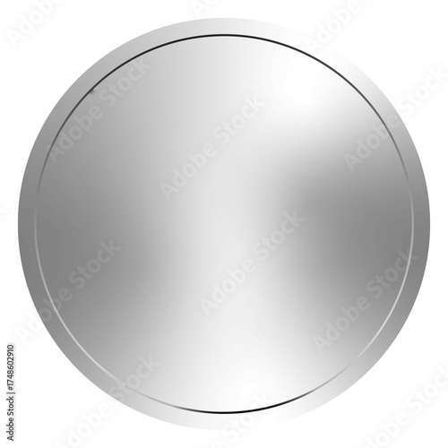 Empty Metallic silver  Sticker – Blank Shiny Label Isolated
