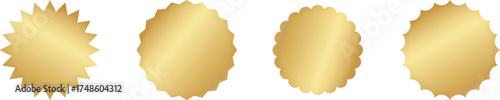 Luxury Golden Metallic Label Set – Premium glossy  Round Badges for Awards, Certificates, and Product Branding Design