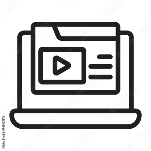 online training line icon