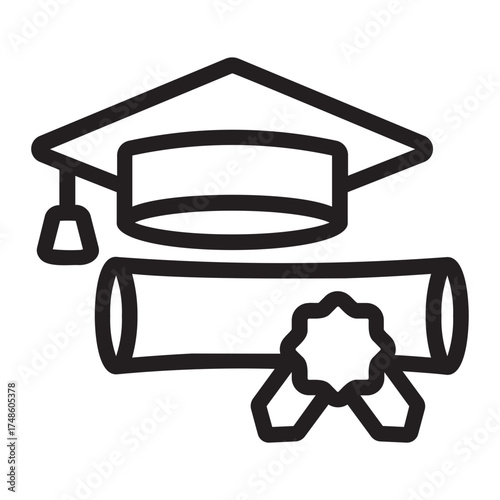 mortarboard line icon