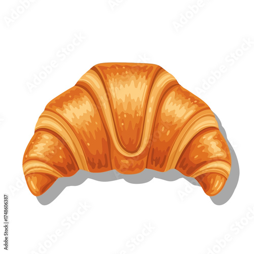 Golden baked croissant with flaky layers, perfect for breakfast, brunch, or a delightful bakery treat