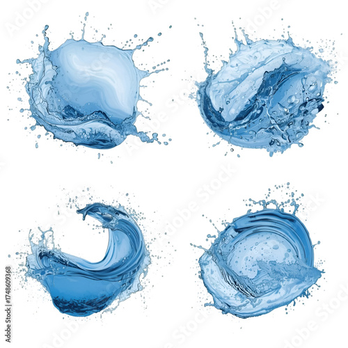 blue water splashes