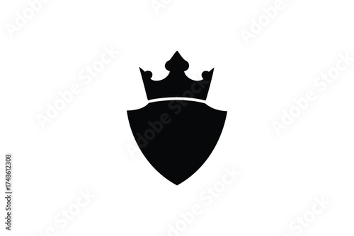 A striking black shield with a regal crown dramatic silhouette