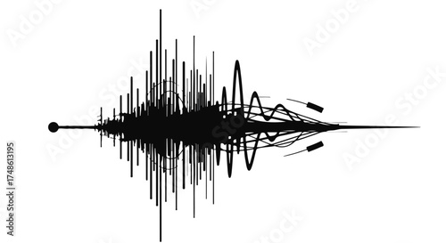 Abstract sound wave visualization representing seismic activity or audio data