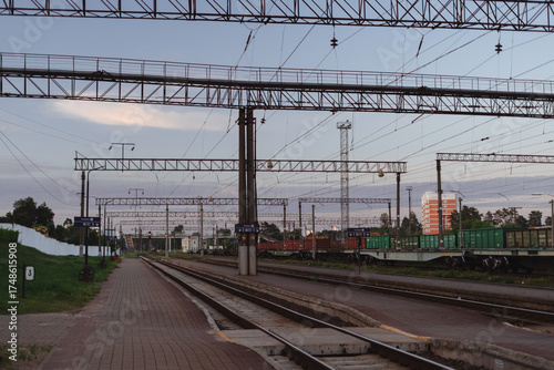 Sunset railway tracks