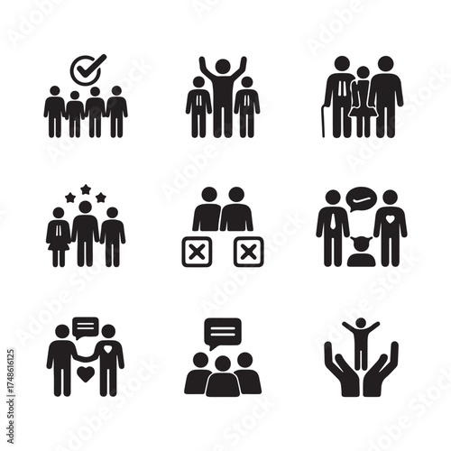 Collection of People and Social Interaction Icons group