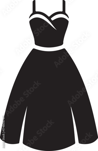 Silhouette of fashion dress design