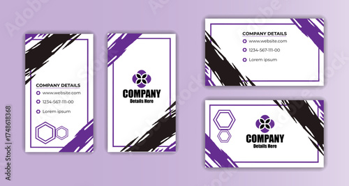 Modern Business Card Template Bundle Corporate Visiting Card Design Vector Set for Company and Branding