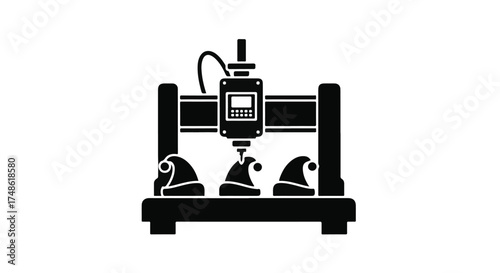 Automated machine crafting festive Santa hats for Christmas.