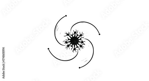 Abstract swirling pattern with intricate fractal center, symbolizing growth and complexity