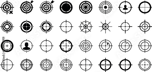 Collection of Circular Target and Crosshair Graphics for Aiming and Precision Applications