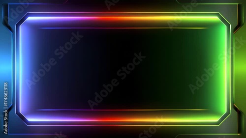 Colorful abstract light display in futuristic setting
