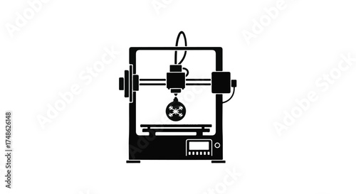Innovative 3D printer creating a detailed object with precision and technology