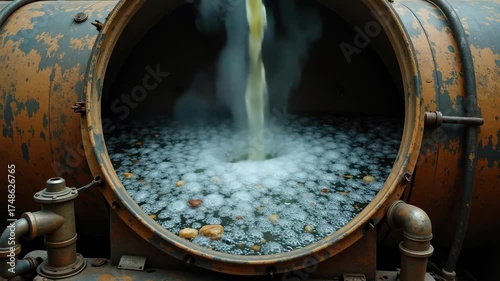 Bio-Digester Closeup: Efficient Waste Processing and Transformation in an Industrial Setting