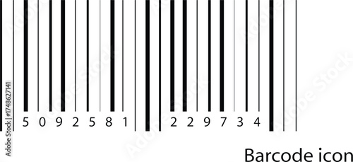 Barcode icon. Simple fake bar code. scanning a product or item. Bar code for design Vector
