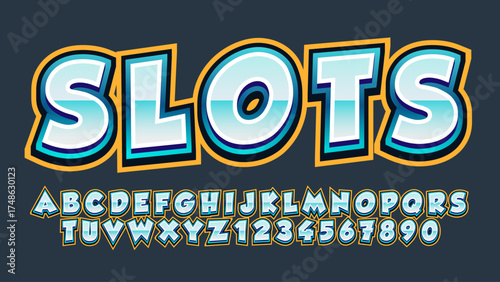 blue metallic cartoon 3d isolated letters
