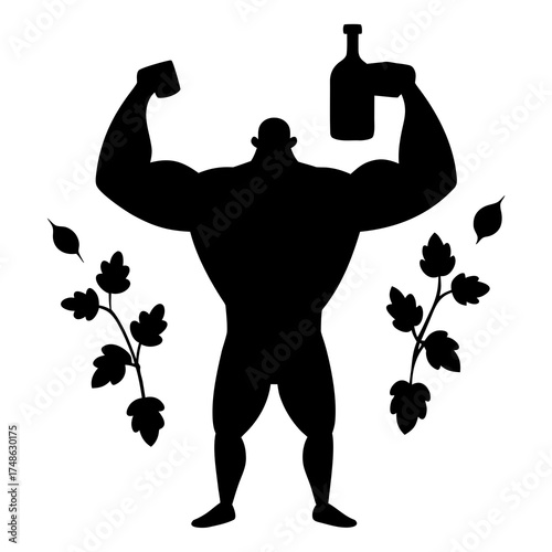 Silhouette vector of a picture for a pharmaceutical company made of leaves
