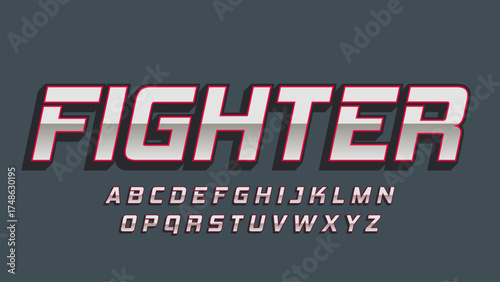 italic silver 3d modern esports typography