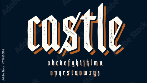 medieval rust theme isolated font