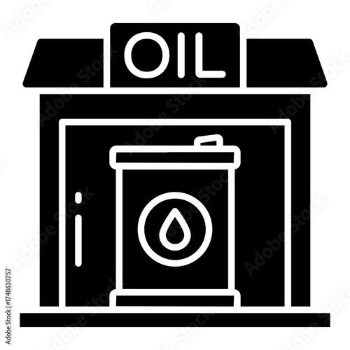 Editable design icon of oil shop 