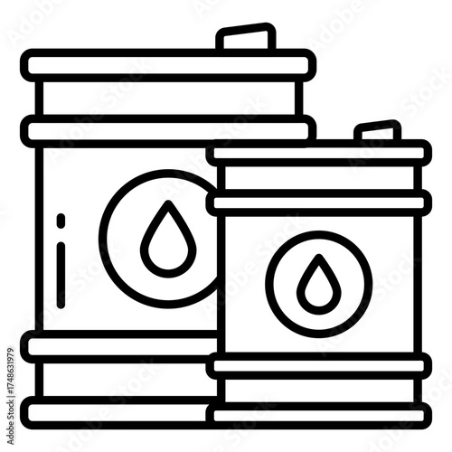 A creative design icon of oil drums