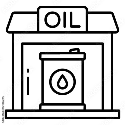 Editable design icon of oil shop 