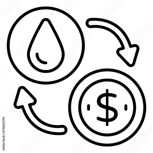 A unique design icon of oil price 