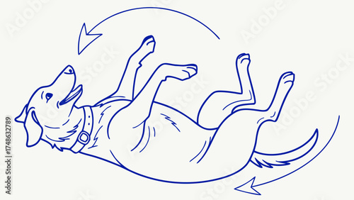 Canine Playful Pose, Coastal Beach Scene, Vector Art, Light Environment, Whimsical Viewpoint