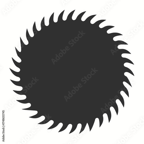 Circular saw blade graphic, perfect for construction, carpentry, and woodworking projects, ready for use!
