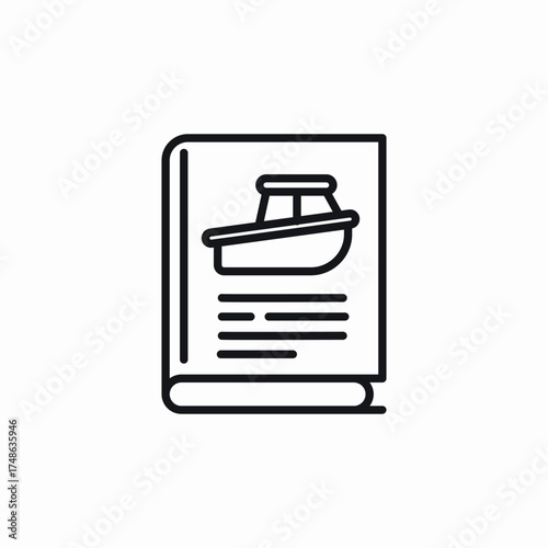 boat instructions book icon sign vector