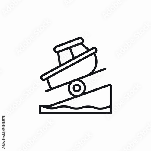 boat launch icon sign vector