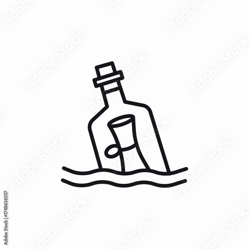message in bottle sea icon sign vector