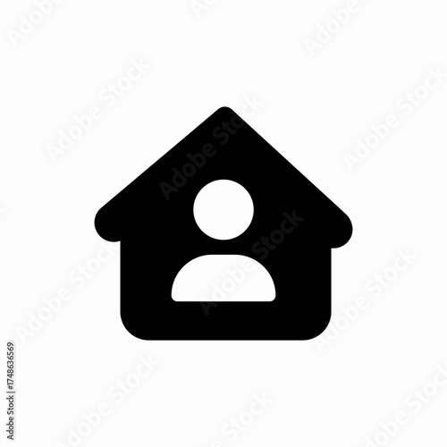 person in home icon sign vector