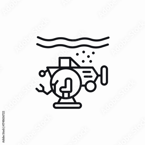 remotely operated vehicle sea icon sign vector