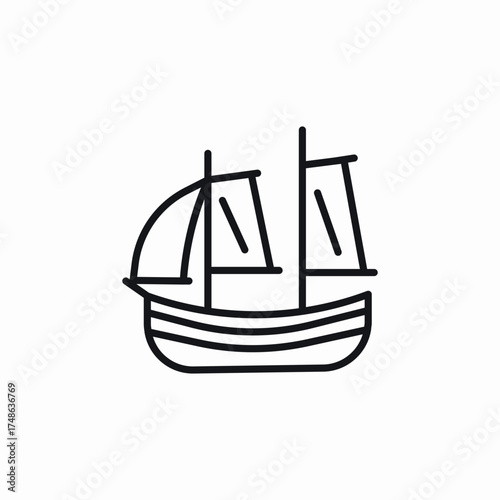 sail ship icon sign vector
