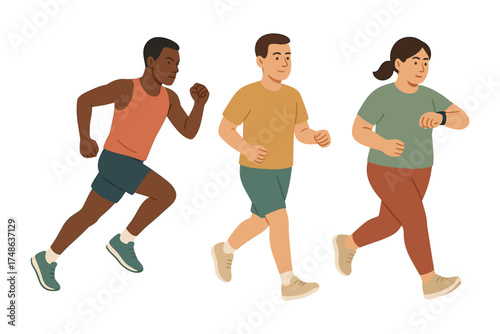 People jogging and running, healthy lifestyle and fitness activity