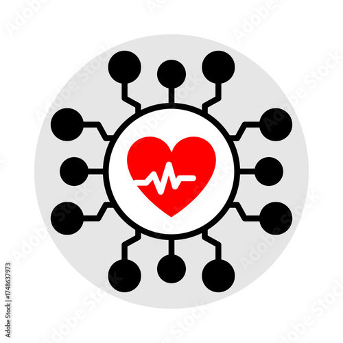 Telemedicine Icon, Virtual healthcare services, Online doctor consultation, Remote medical care, Telehealth solutions, and Digital health management. Vector illustration.