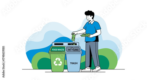 Responsible Individual Recycling Food Discards, Promoting Eco-Friendly Strategies