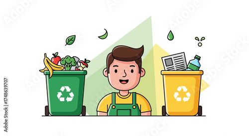 Recycling Initiative: A Friendly Face for Waste Separation and Environmental Preservation