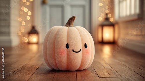 Cute 3D Halloween theme with huge pumpkin wallpaper