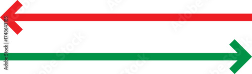 Opposite direction arrows red left green right