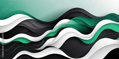 Green and red wavy lines abstract background illustration for a South Africa or Hungarian national flag banner design vector