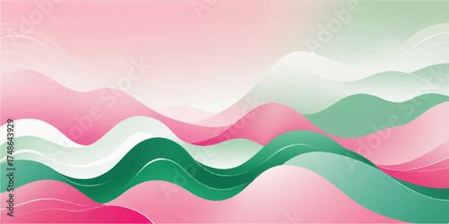 Abstract vector illustration with colorful wavy lines and a rainbow gradient curve design for a web banner or wallpaper backdrop