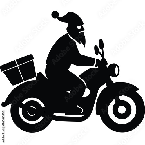 Wallpaper Mural Santa riding motorcycle with gift santa claus christmas Torontodigital.ca