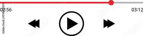 Simple media player interface with play pause and seek bar