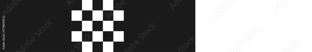 Fototapeta premium Simple black and white checkered finish line icon